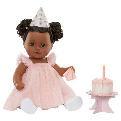 BABY Born 14'' Birthday Doll - Dark Brown Eyes: Curly Black Hair, Soft Body, Home and Family Theme