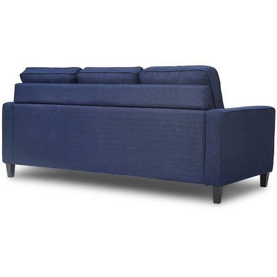 Harmon Track Arm Sectional Sofa Navy - Serta: Contemporary Reversible Chaise, Loose Cushions, Pine Frame, 3-Seater (LOCAL PICKUP ONLY)