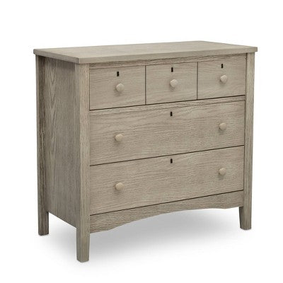 Delta Children Farmhouse 3 Drawer Dresser with Changing Top and Interlocking Drawers - Textured Limestone (LOCAL PICKUP ONLY)