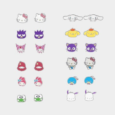 Girls' 12pk Hello Kitty and Friends Earring Set