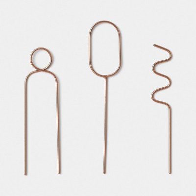 3pc Copper Metal Figural Pot Stakes - Threshold