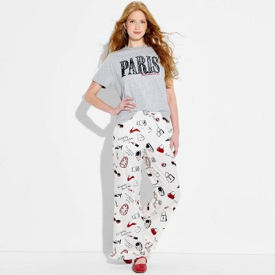 Women's The Devil Wears Prada AOP Graphic Pull-On Pants White XS