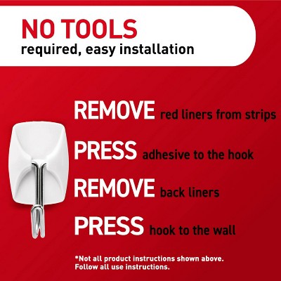 Command 9pk Damage-Free Hanging Small Wire Hooks with 12 Adhesive Strips White