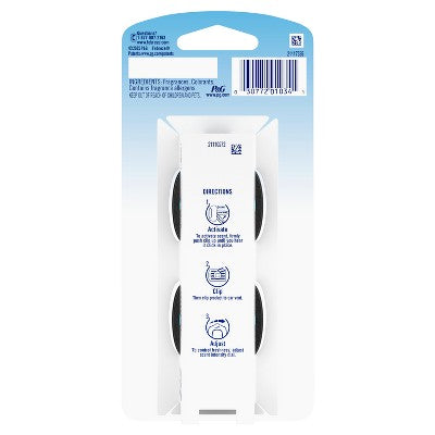 Febreze 2ct Car Auto Midnight: Vent Clips, Adjustable Scent, Phthalate-Free, Disposable, Oil-Based Freshener