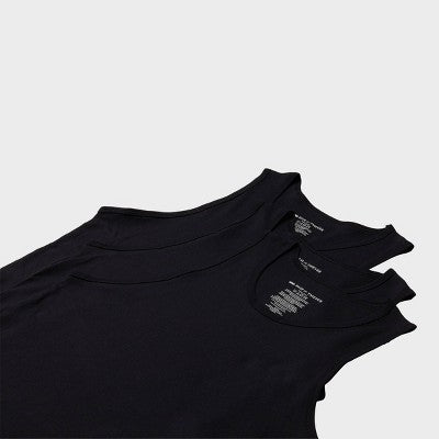 Pair of Thieves Men's 3pk SuperiAir Cotton Tank Top - Black L: Tagless, Crew Neck, Jersey Fabric
