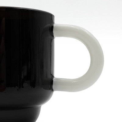 2pk 25oz Glass Mugs Black/White - Bullseye's Playground