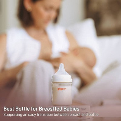 Pigeon Nurture & Nest Wide-Neck Anti-colic Glass Baby Bottles with Nipples - 5 fl oz/2pk