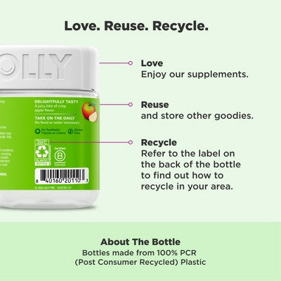 OLLY Metabolism Gummy Rings with Apple Cider Vinegar, Vitamin B12 & Chromium - Apple - 30ct