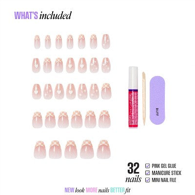 KISS Nails CORE Press-On Fake Nails - Short Coffin - Cheers - 35ct