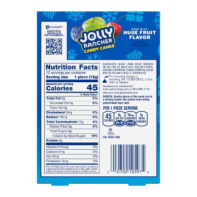 Jolly Rancher Fruit Flavored Candy Cane Christmas Box - 5.28oz/12ct