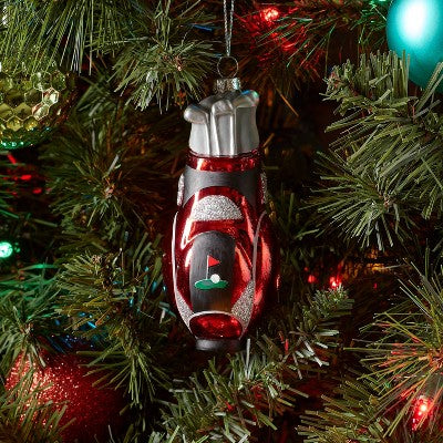 Glass Golf Bag Christmas Tree Ornament Red - Wondershop: Sports Holiday Decor, Indoor Use, 4.92" Height