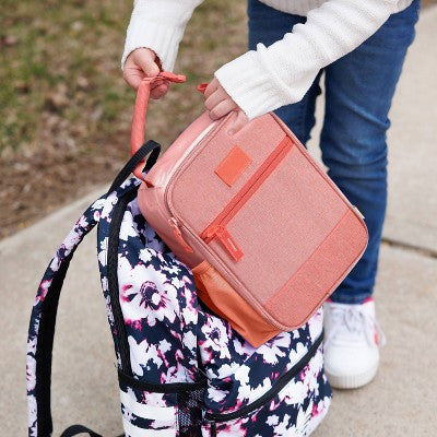 Fulton Bag Co. Upright Lunch Bag - Coral Crush: Polyester Zippered Sacks for All Ages