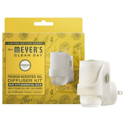 Mrs. Meyer's Clean Day Plug Scent Air Freshener Starter Kits Dandelion - 0.67oz