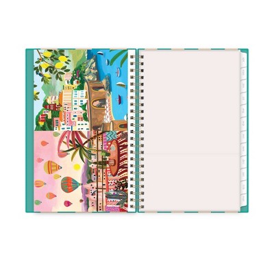 Rhi James for Blue Sky Weekly/Monthly Planner 15 Month Wirebound 5"x8" Textured Paper Hardcover - Teal Stripe