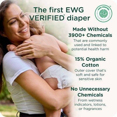 HealthyBaby Certified Safe Organic Cotton Enhanced Diapers - Size 1 - 66ct