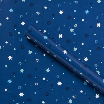 240"x30" Bulk Hanukkah Star and Dot Gift Wrapping Paper Blue - Spritz (LOCAL PICKUP ONLY)
