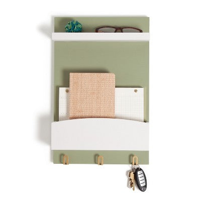U Brands 11"x17" Modern Wall Organizer Storage Board Forest Fog