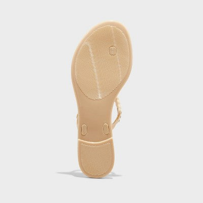 Women's Luella Rhinestone Jelly Thong Sandals Shade & Shore Tan 7