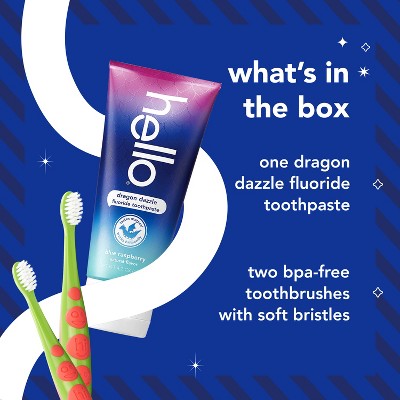 hello Kids' Holiday Stocking Stuffer, Toothbrush and Toothpaste Gift Set - 3ct