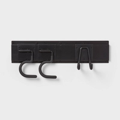 Heavy Duty Garage Tool Hook and Rail Kit - Brightroom: Wall Mounted Storage, Steel, Black, 36" Width, 90 lb Capacity