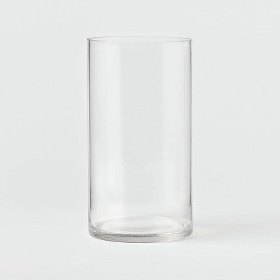 Clear Hurricane 5.31"x10" Pillar Candle Holder - Room Essentials: Sophisticated Tabletop Glass Decor