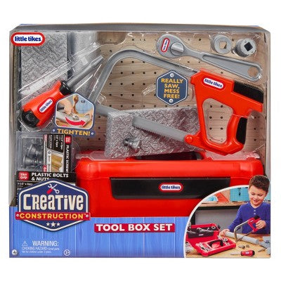 Little Tikes Creative Construction Tool Box Set with 9 Accessories: Educational Pretend Play Tools for Kids