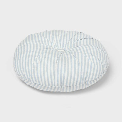 16"x16" Round Striped Decorative Throw Pillow Blue for Dorm - Threshold