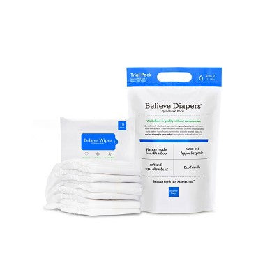 Believe Baby Premium Viscose Made from Bamboo Disposable Diapers - Size 2 - 6ct