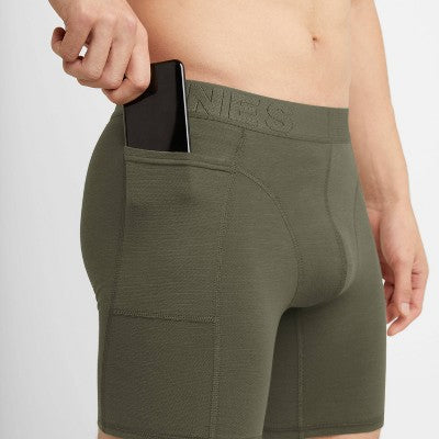 Hanes Premium Men's Explorer Boxer Briefs 2pk - Black/Green M