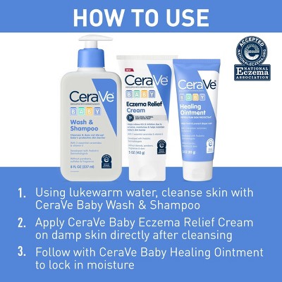 CeraVe Baby Eczema Cream - 5oz: Moisturizing, Hypoallergenic, Contains Hyaluronic Acid, Steroid-Free