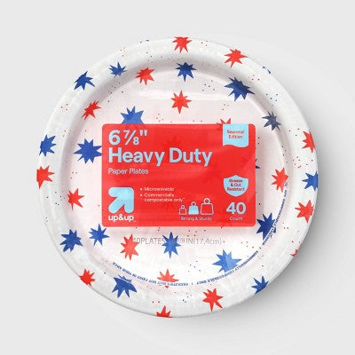 Disposable Plates 7" - Red White Blue - 40ct - up&up