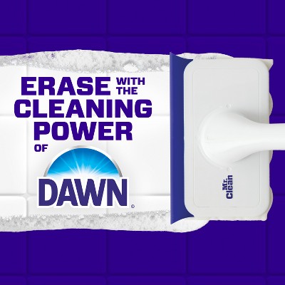 Mr. Clean Magic Eraser Shower & Tub Scrubber, Lavender Starter Kit, 1 Scrubber & 2 Erasers: Foam Cleaner, Multipurpose Application
