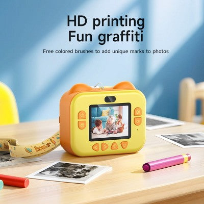 hoco. Kids Dual-Cam Digital Print Camera, Yellow