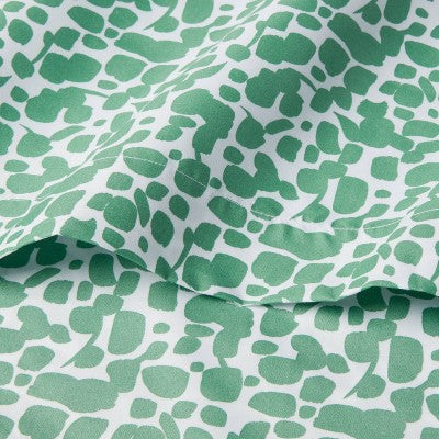King Printed Microfiber Sheet Set Green Dot - Room Essentials: Polyester, OEKO-TEX Certified, 4-Piece Set