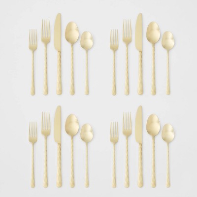 20pc Cherryfield Champagne Flatware Set - Threshold