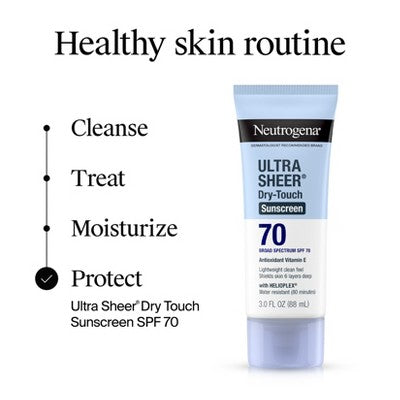 Neutrogena Ultra Sheer Sunscreen - SPF 70 - 2pk/88ml