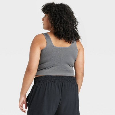 Women's Seamless Squareneck Cropped Tank Top 1X