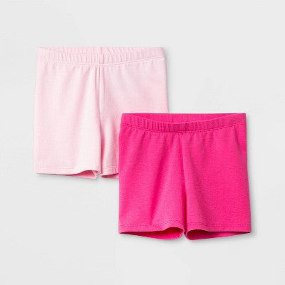 Toddler Girls' 2pk Tumble Shorts Cat Jack Light Pink/Dark Pink 2T