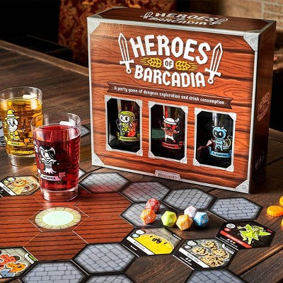 Rollacrit Heroes of Barcadia Base Game Board Game: Creative Thinking Party Game for 2-6 Players, Includes Tokens & Tiles