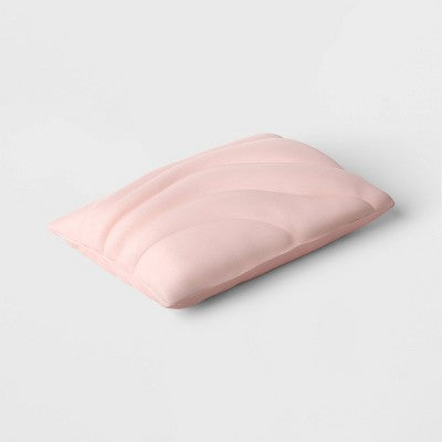 12" x 18" Lumbar Cotton Jersey Quilted Puff Throw Pillow Pink - Room Essentials