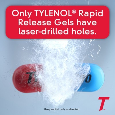 Tylenol Extra Strength Rapid Release Gelcaps - Acetaminophen Go Packs - 2ct/5pk: Whole Body, General Pain Relievers, 500mg Strength, Travel Size