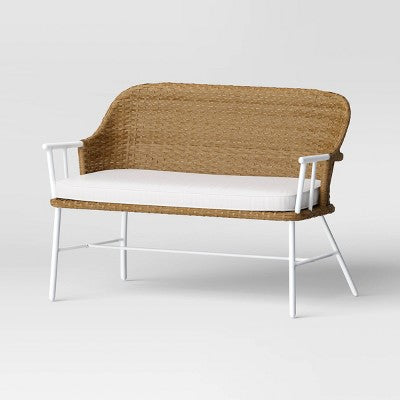 Lenwood Steel Outdoor Patio Garden Bench Brown - Threshold designed with Studio McGee (LOCAL PICKUP ONLY)