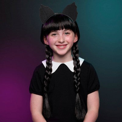 Wednesday Series Wig and Cat Ears - (Children's)