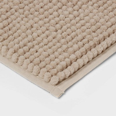 20"x34" Low Chenille Memory Foam Bath Rug Tan - Threshold