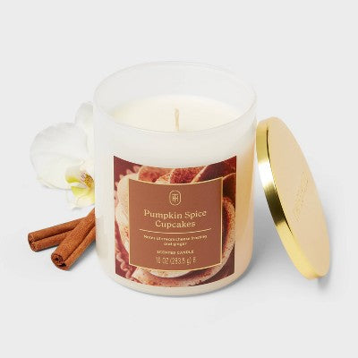 Lidded Pumpkin Spice Cupcakes Jar Candle 10oz - Threshold