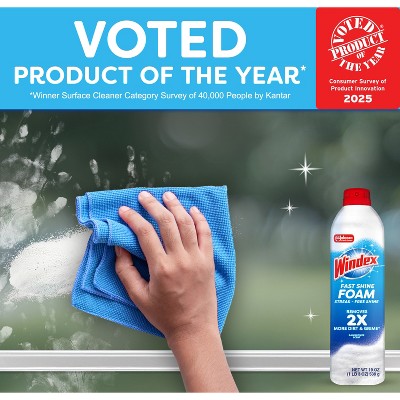 Windex Fast Shine Foam Aerosol - 19oz
