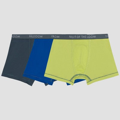 Fruit of the Loom Boys' 3pk Boxer Briefs - Gray/Blue XL