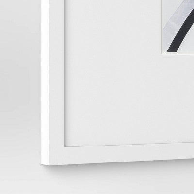 15"x15" to 4"x6" Square Wall Frame White - Threshold: Modern Beveled Mat, MDF, Glass