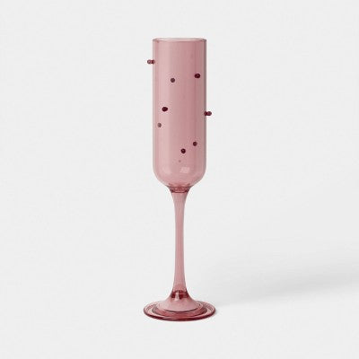 7.3 fl oz Champagne Glass Pink with Red Dots - Threshold