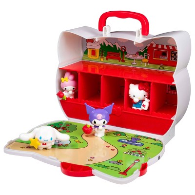 Hello Kitty Red Bow Medium Display Carry Case: Includes 4 Mini Figures
